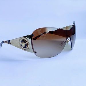 Authentic Versace Y2K 2000’s Medusa Shield Sunglasses